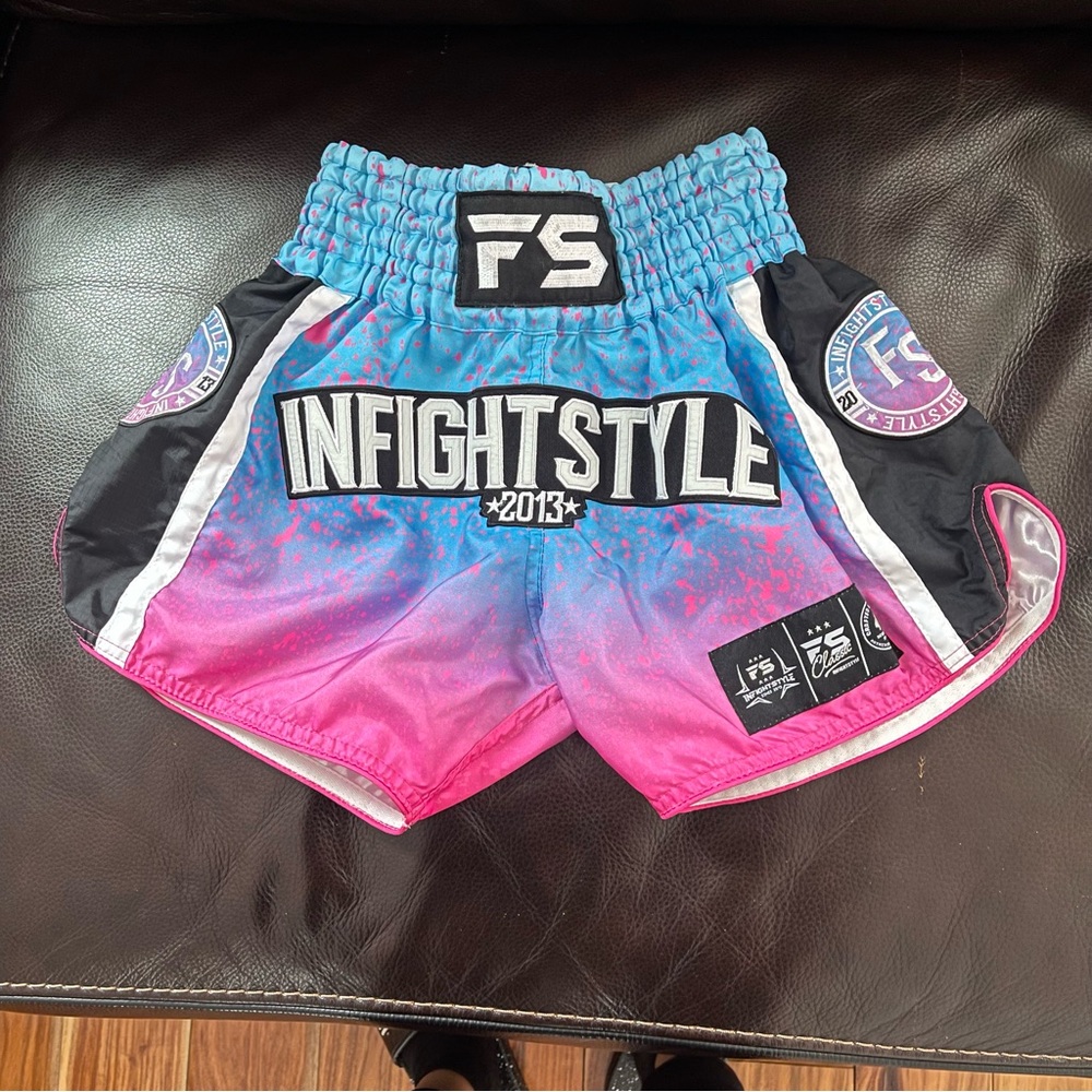 Infightstyle Pink and Blue Fight Shorts